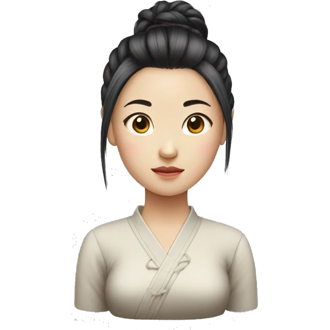 Chinese Girl with tied hair emoji