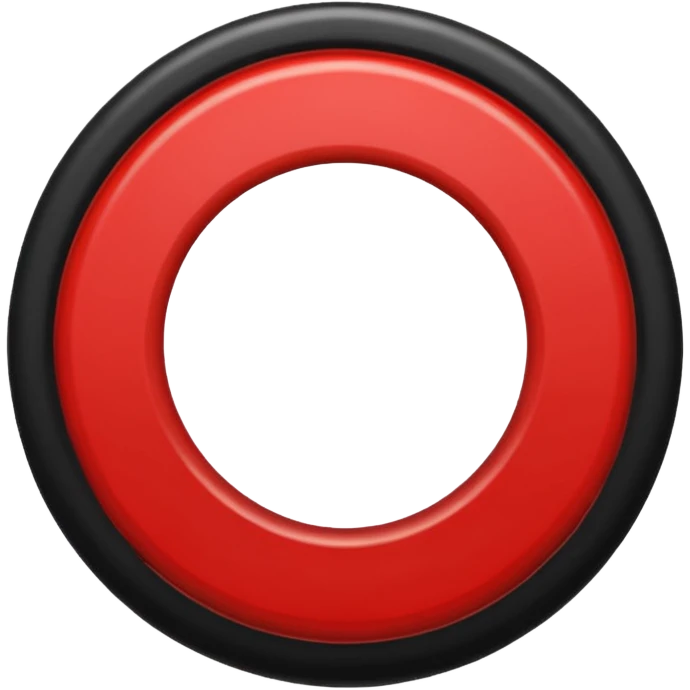 A black circle surrounded by a white circle surrounded by a red circle there should only be 3 rings- smallest circle should be black then white bigger and then red biggesy emoji
