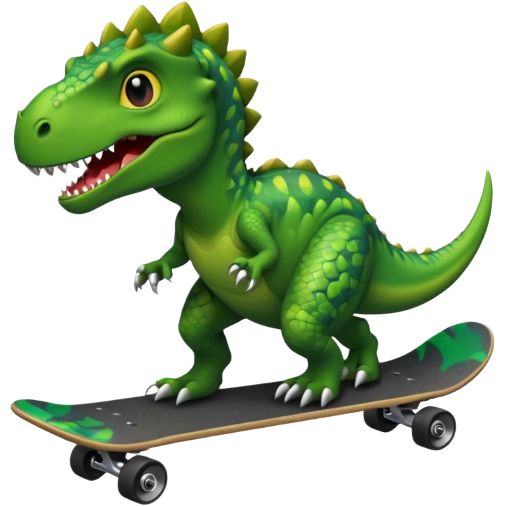 Dinosaur on a skateboard emoji