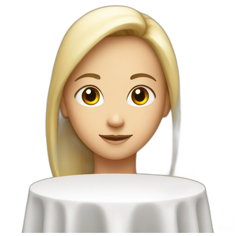 White long table facing towards me emoji