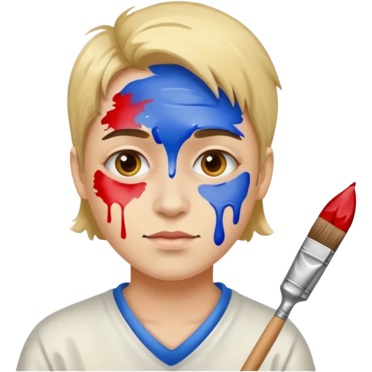 Painter with Paint Stained Face emoji