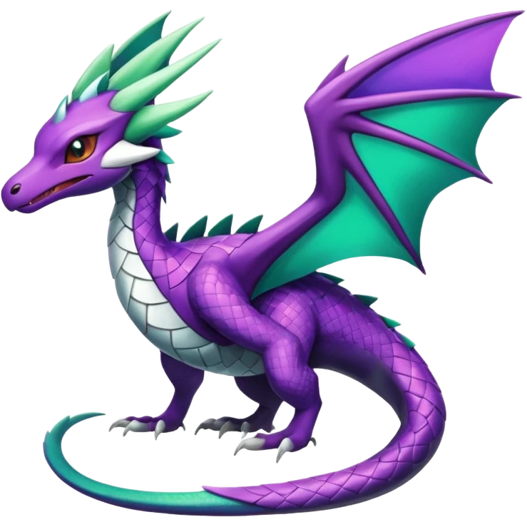 Shiny Green and Purple Noivern-Salazzle-Seviper-Silvally-Dialga-fusion emoji
