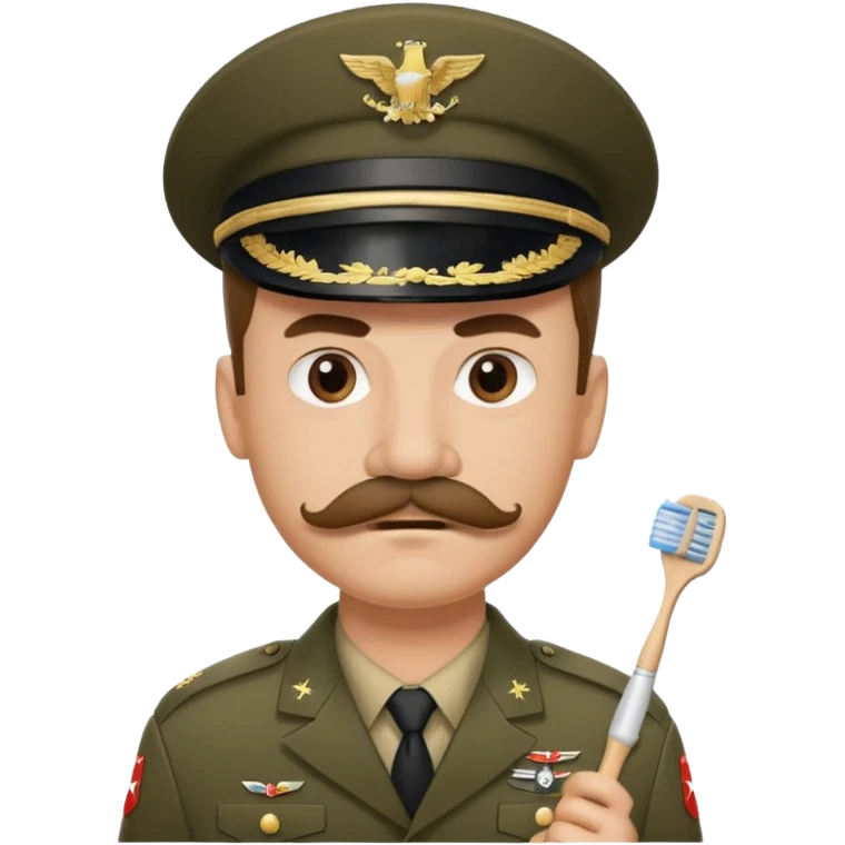 Hitler emoji in military dress and toothbrush mustache  emoji