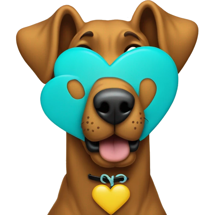Scooby Doo with cyan heart emoji