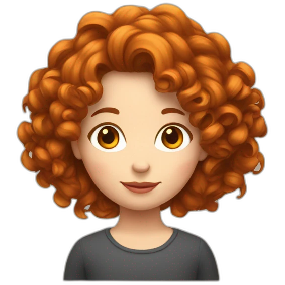 Fille rousse avec des cheveux bouclés  emoji