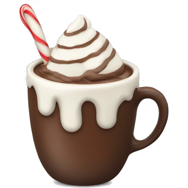 Hot chocolate with cream in a mug  emoji