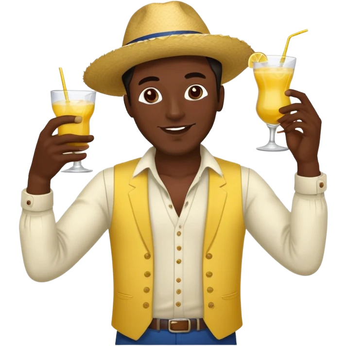 Colombian man dancing with drink  emoji