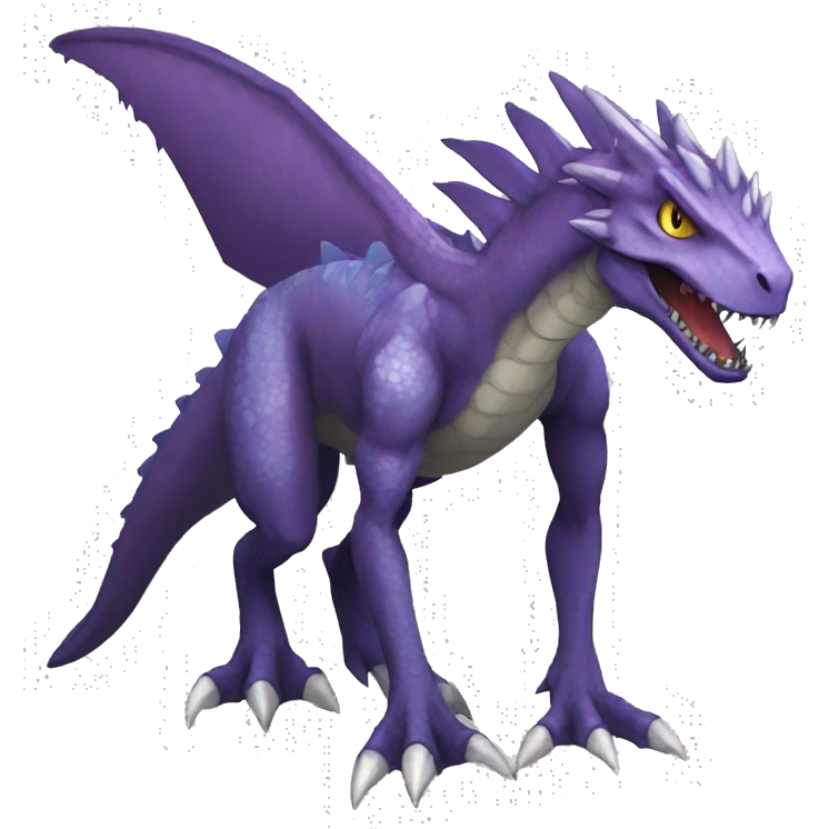  Cool Edgy Digimon-Fakemon-Dinosaur-Dragon with edgy markings full body emoji
