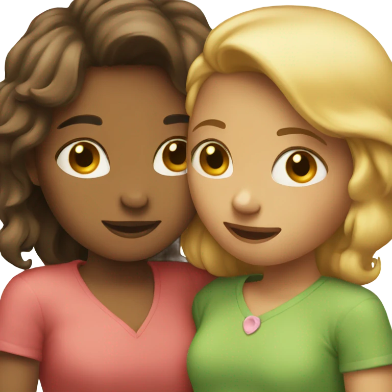 two girls hugging emoji
