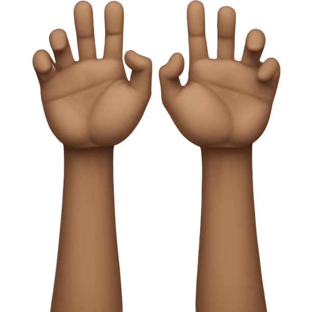 Two Hands one crossing in front hooking thumbs emoji