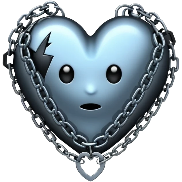 emo heart with night sky and dark chains emoji
