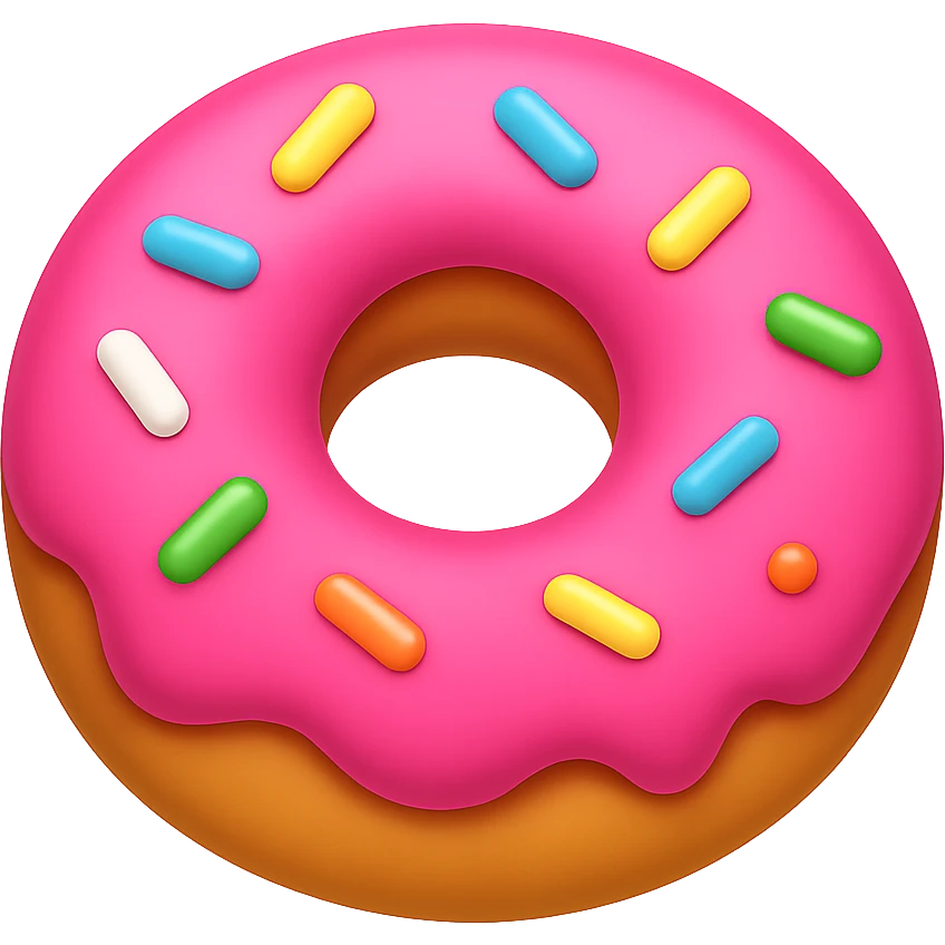 pink donut emoji, sweet and playful emoji