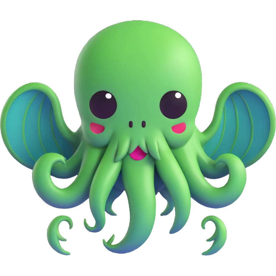 cute smiling Cthulhu emoji