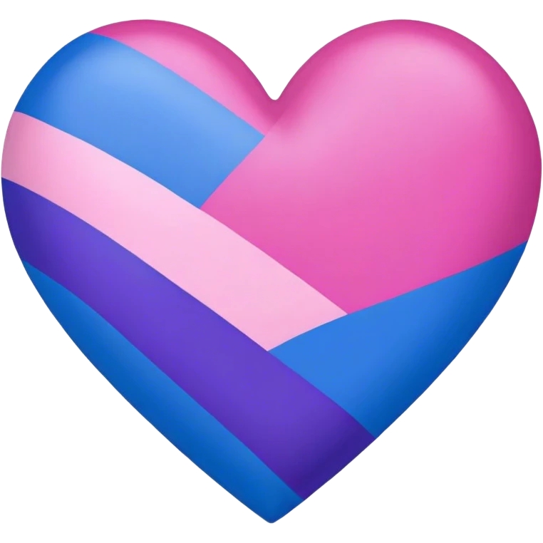 The bisexual flag in the shape of a heart emoji