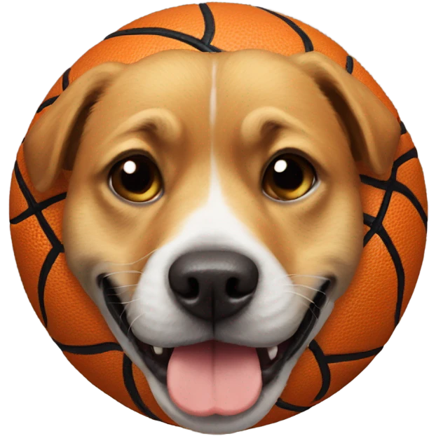 Dog with baskatball emoji