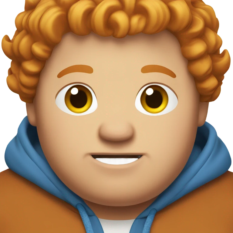 fat guy with ginger hair in a blue hoodie emoji