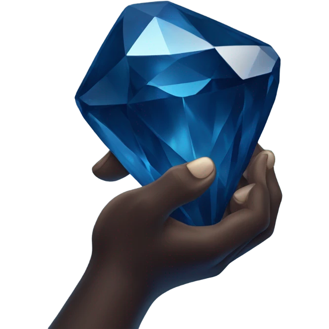 dark blue diamond in hand emoji