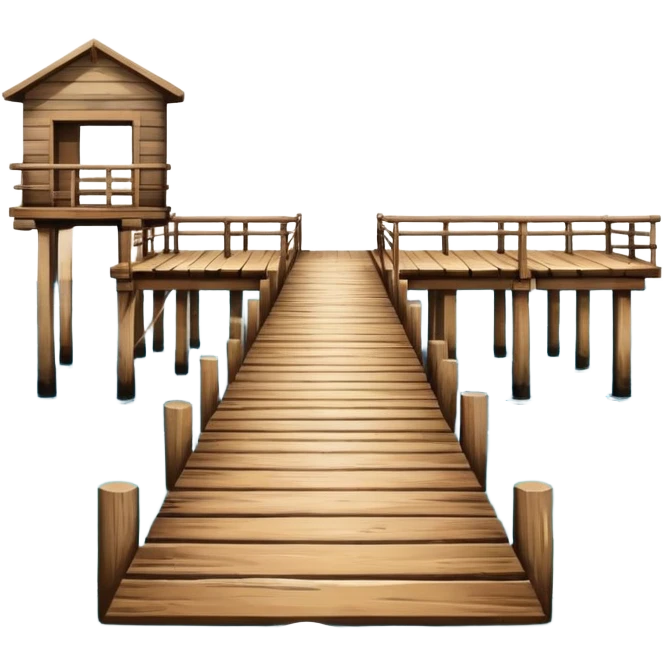 Pier on ocean emoji