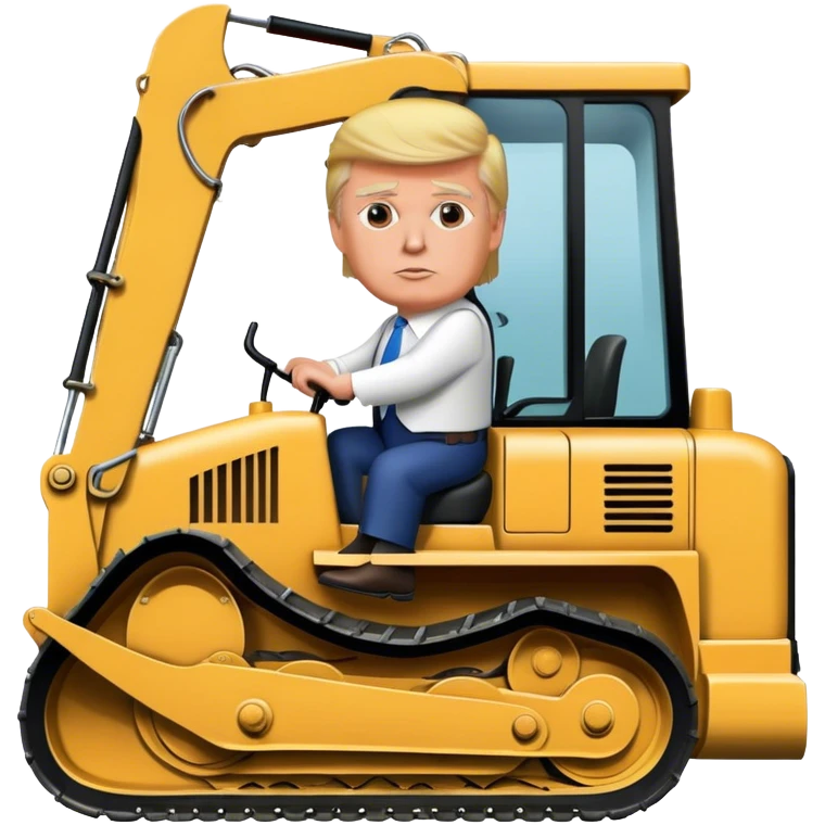Donald trump riding bulldozer emoji