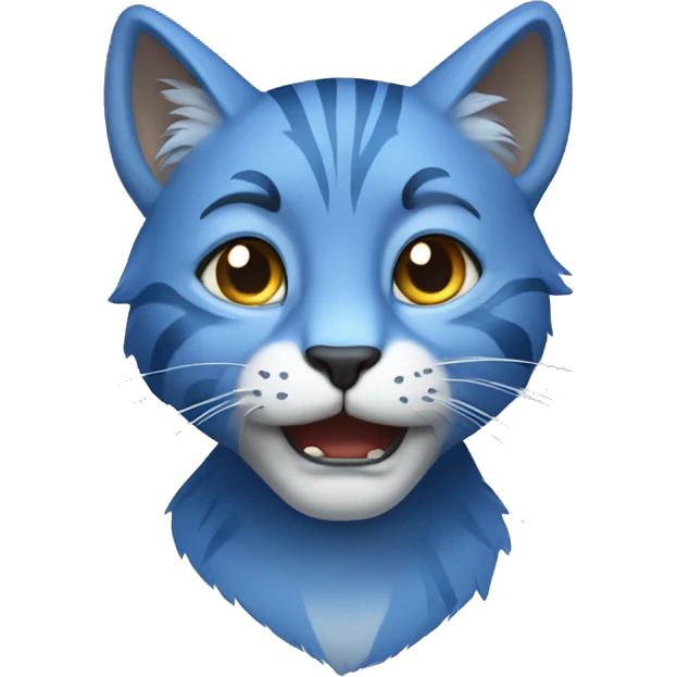 blue wild cat emoji