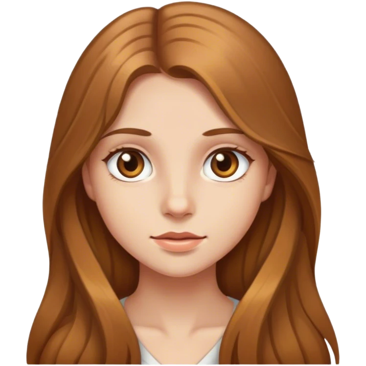 Long Light brown hair hazel eyes girl emoji