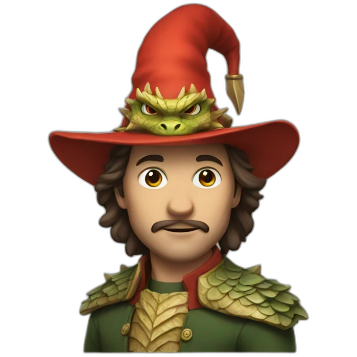 a si annman with dragon hat emoji