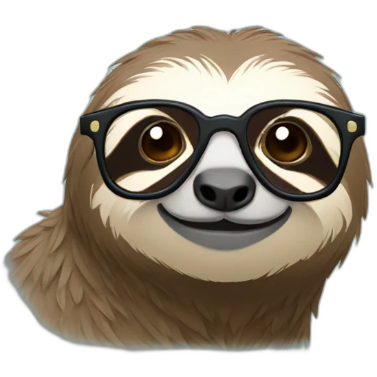 A sloth with glasses on emoji