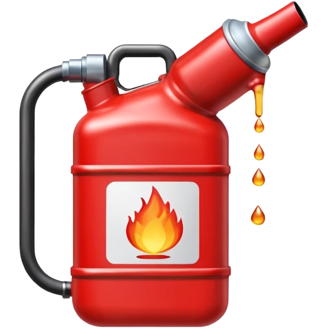 red gasoline canister pouring drops of diesel emoji