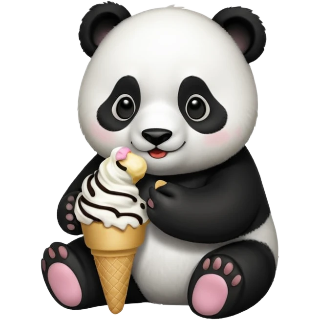 Panda eating ice cream emoji