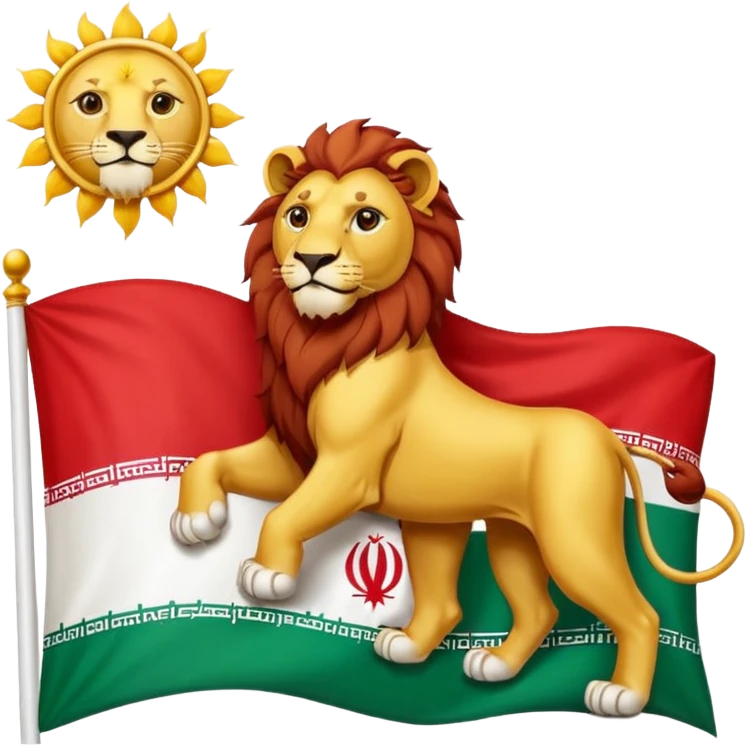 Please create the Iranian flag with the Lion and Sun on the center? emoji