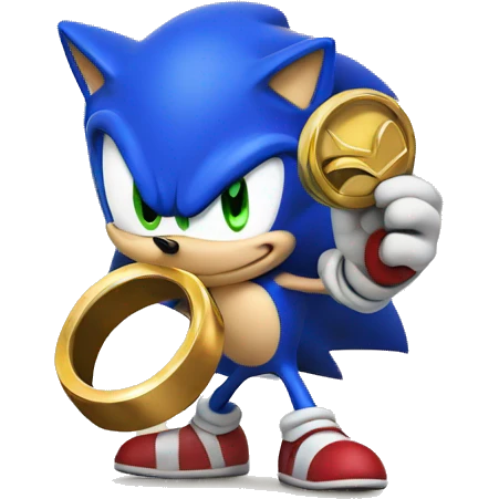 Sonic holding a ring emoji
