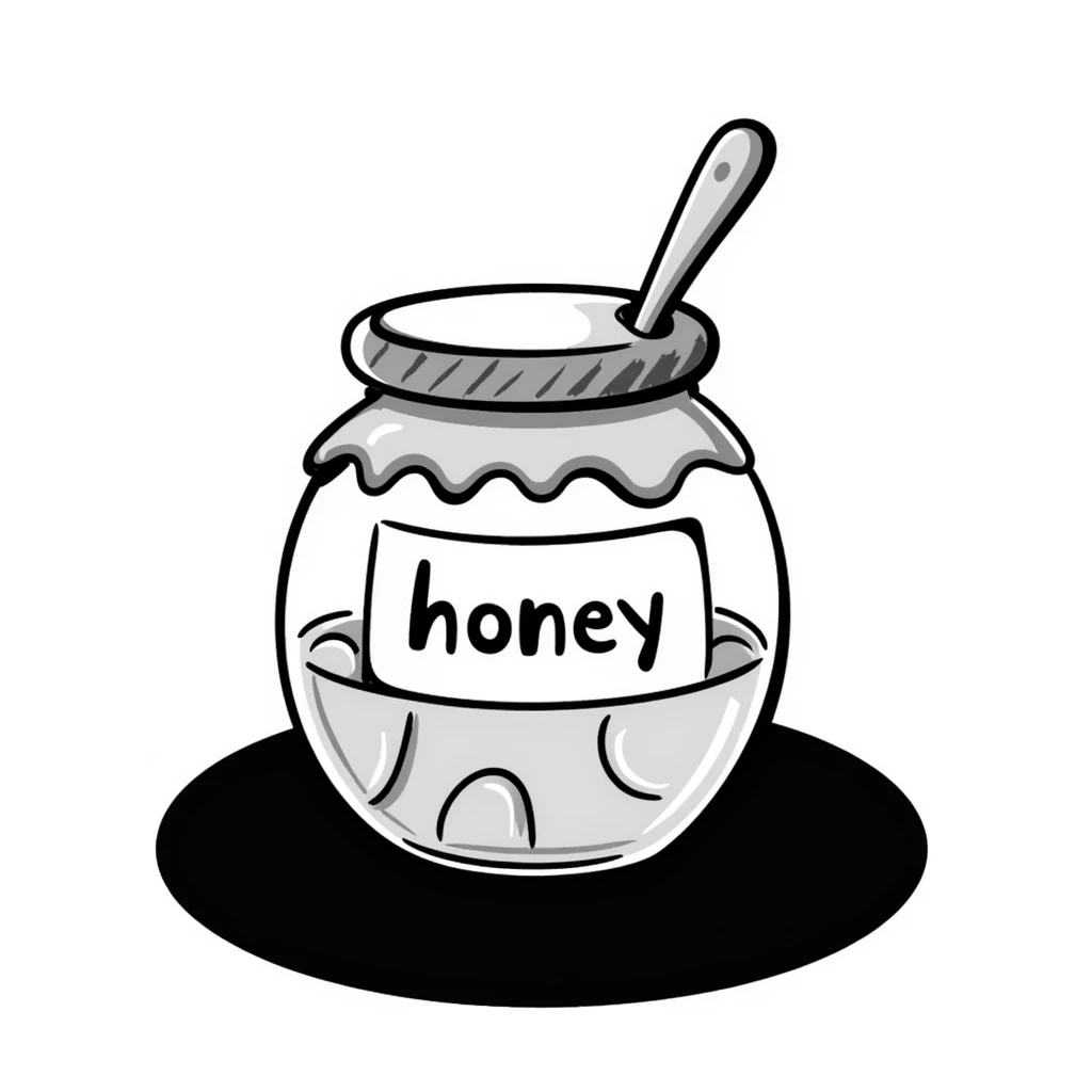 honey jar with hand drawn style emoji