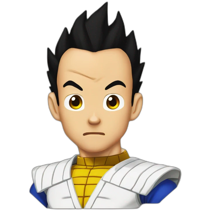 Vegeta dragon ball z in a traditional emoji emoji style giving a side eye emoji