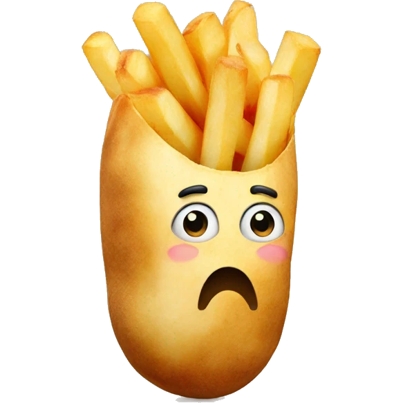 a potato becoming a french frie emoji