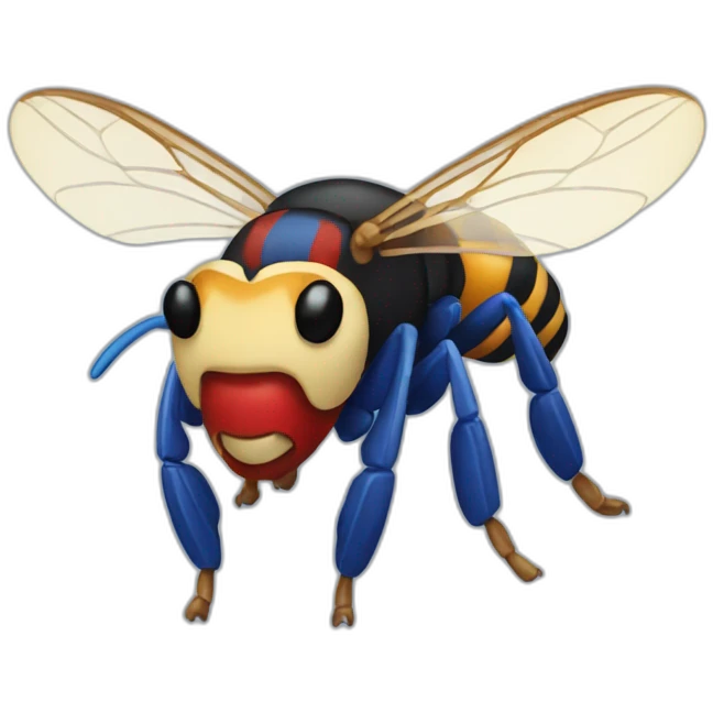 Hornet blue White and red emoji
