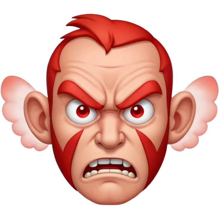 angry man with red face and steam coming from ears emoji