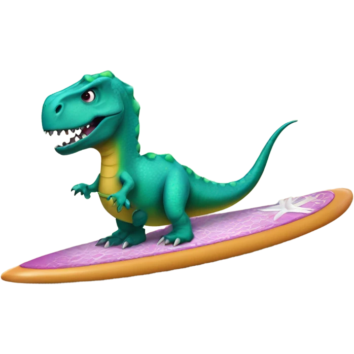 dinosaur in corset on surfboard emoji