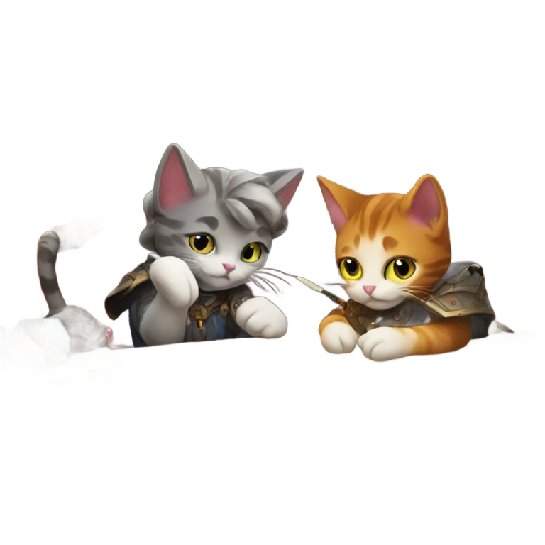 cats playing dnd crafting emoji