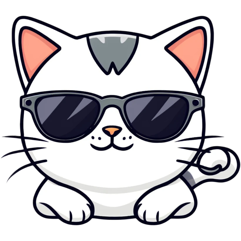 Cat with sunglasses emoji