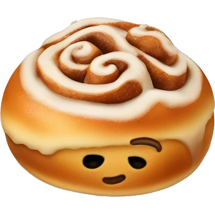 Cinnabon bun with sugar and cinnamon emoji