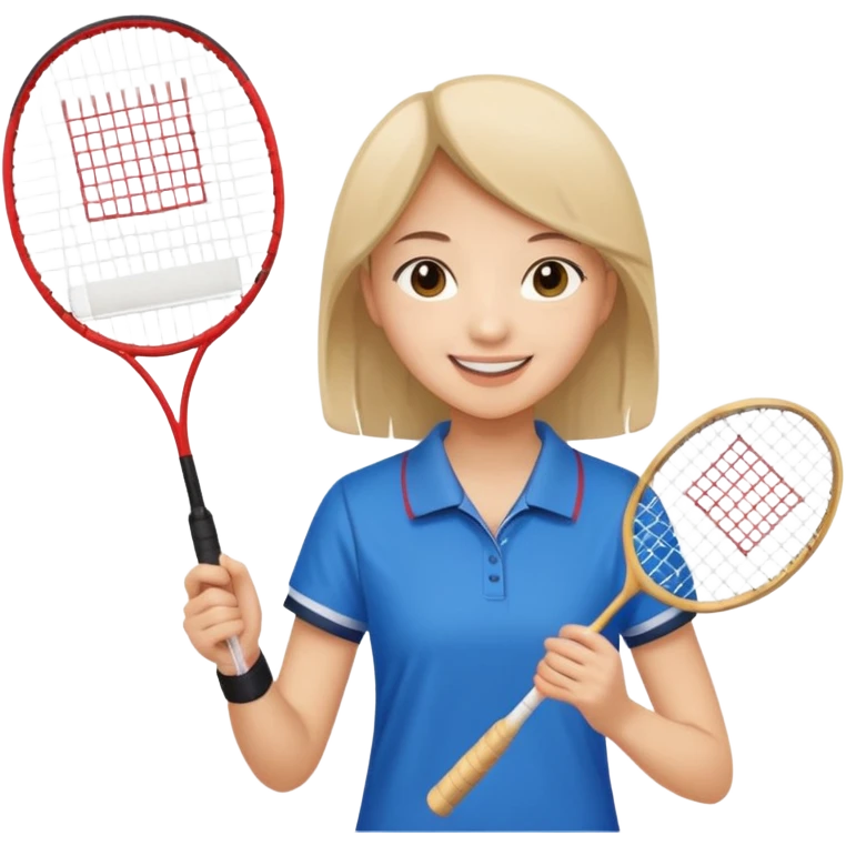 ancient hanbook girl with badminton racket emoji