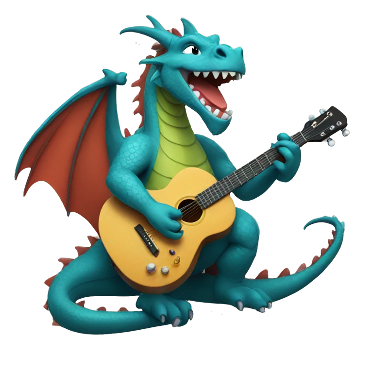 dragon playing guitar and singing emoji