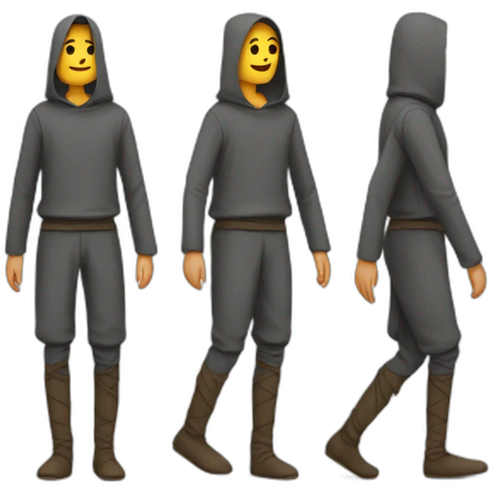 person with legs way longer than usual, covered with pants that are wide at the bottom, walking, medieval emoji