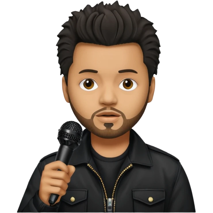 The weeknd holding microphone emoji