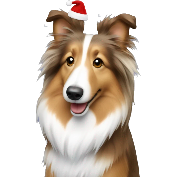 Sheltie dog with Christmas sweater emoji