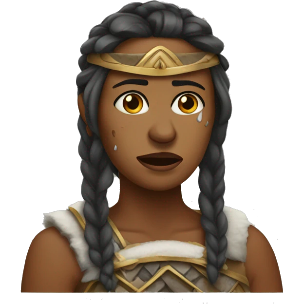 warrior crying head woman  emoji