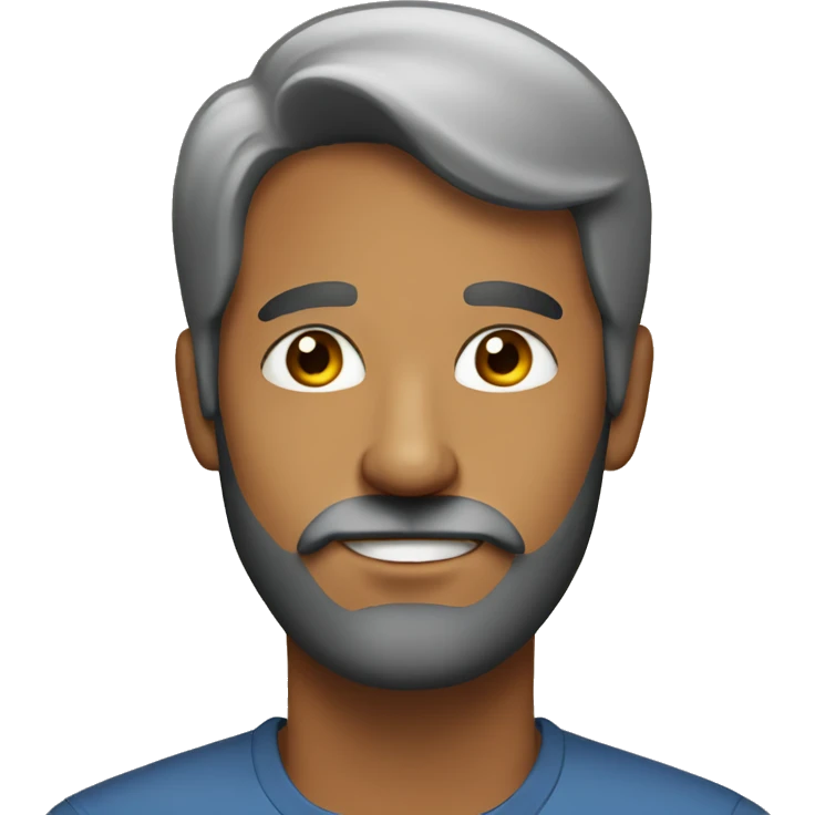 male portrait with beard indoors emoji