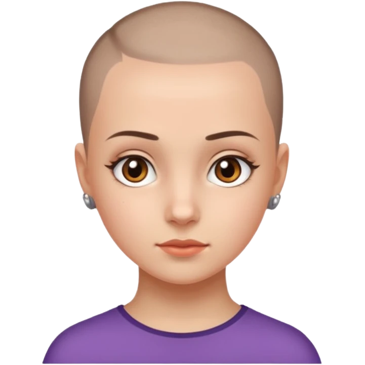 girl with side of head shaved emoji