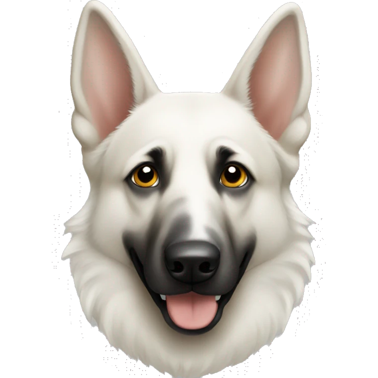 White German shepherd emoji face  emoji
