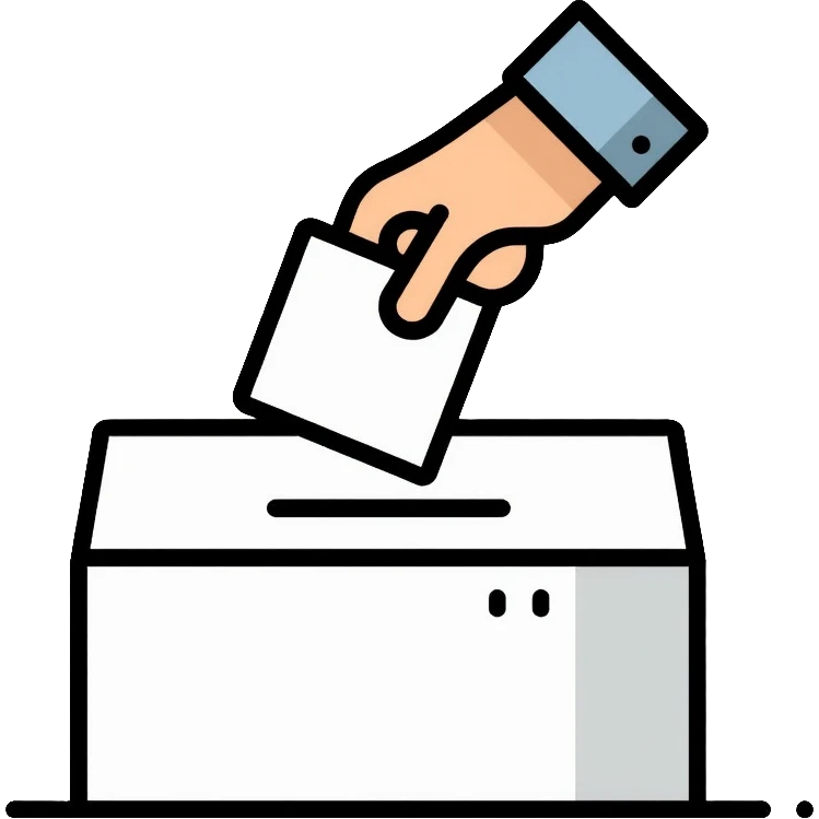 hand placing vote in ballot box emoji